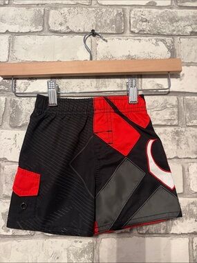 Quiksilver Black and Red Baby Boys' Athletic Swim Trunks